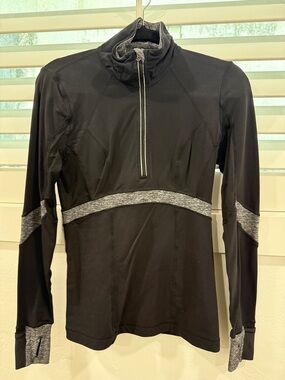 lululemon athletica Black Half-Zip Top with Gray Accents